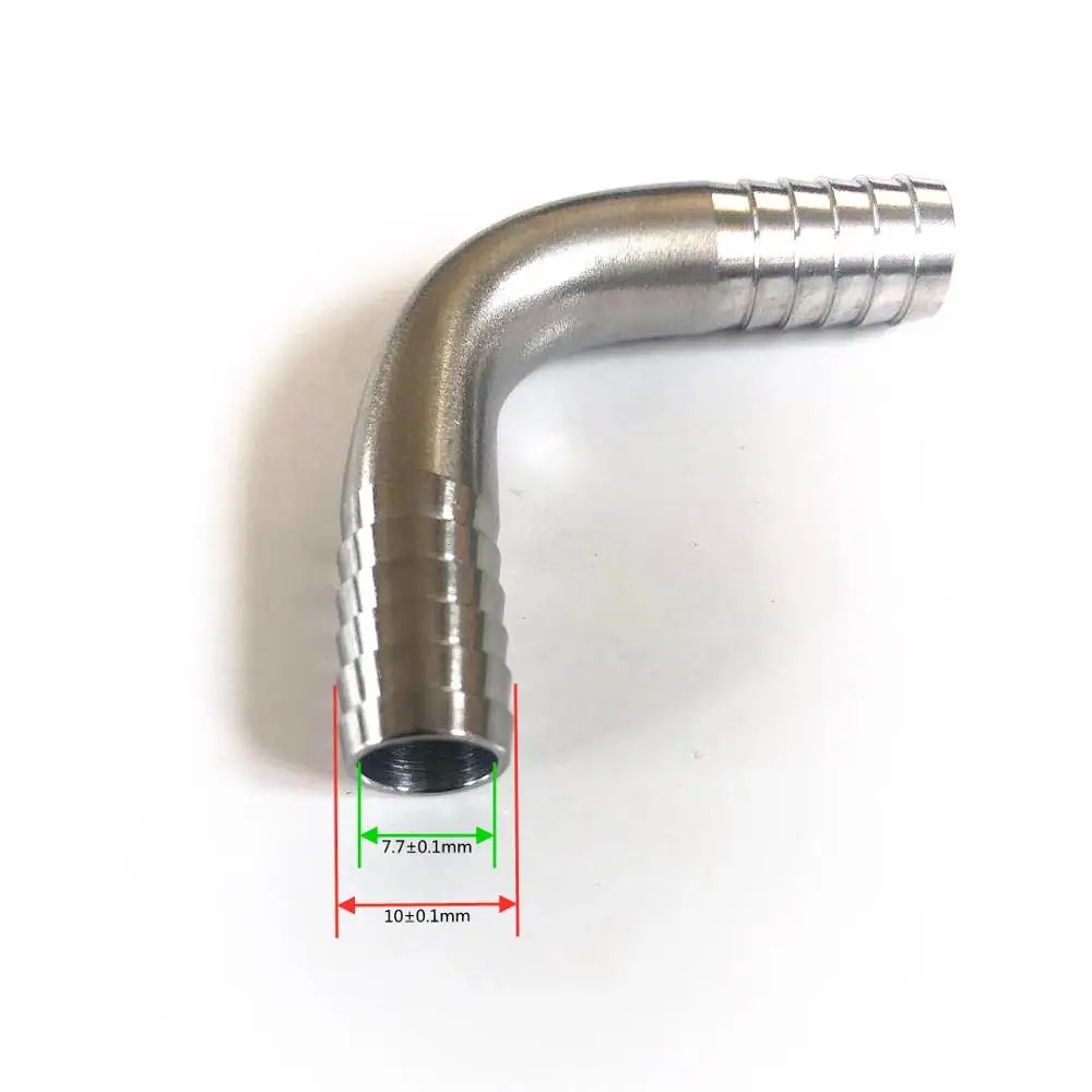 L-shape 304 stainless steel barbed corner Joint ，Home brewed BEER hose connection adapter, USA standard food grade material