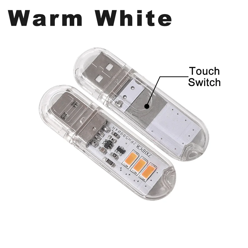 Warm White Сенсорный переключатель DC5V USB светодиодный мини-Книжный светильник 1,5 Вт Светодиодный настольный светильник для чтения красный синий зеленый белый портативный гибкий USB светодиодный ночник s - Испускаемый цвет: Warm White