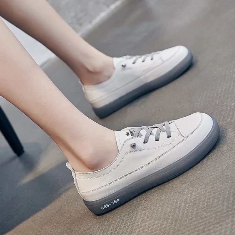 First Layer Cowhide Small White Shoes Women 2021 Spring Women's Single Shoes Casual Soft Sole Women's Sneakers