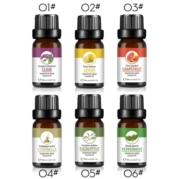 

Natural Essential Oils Pure 10ml Glass Bottle For Diffuser Burner hair care eucalyptus bio oil massage Sandalwood