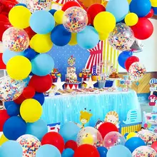 Цирковые вечерние шары, арочный комплект, 80 шт., латексные конфетти, шары для детского душа, лапы, день рождения, карнавал, вечерние украшения