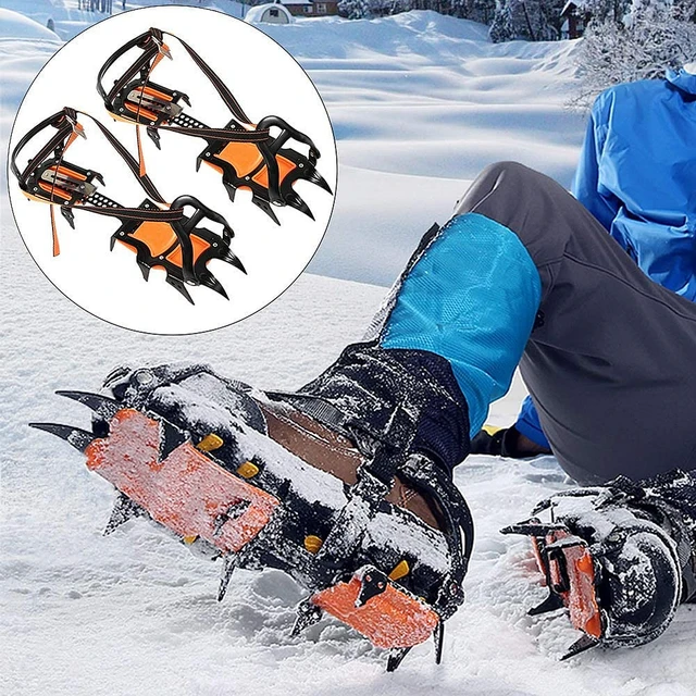 Crampons antidérapants à 12 dents pour la neige, chaussures d'hiver,  Crampons de Traction - AliExpress