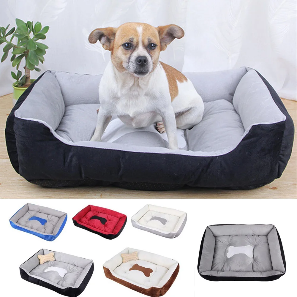 cheap QQQPET Soft Pet Dog Bed Warm Winter Puppy Cushion Bone Cat Beds Warm Pet Bed House For Small Medium Dogs Warm Pet Sofa