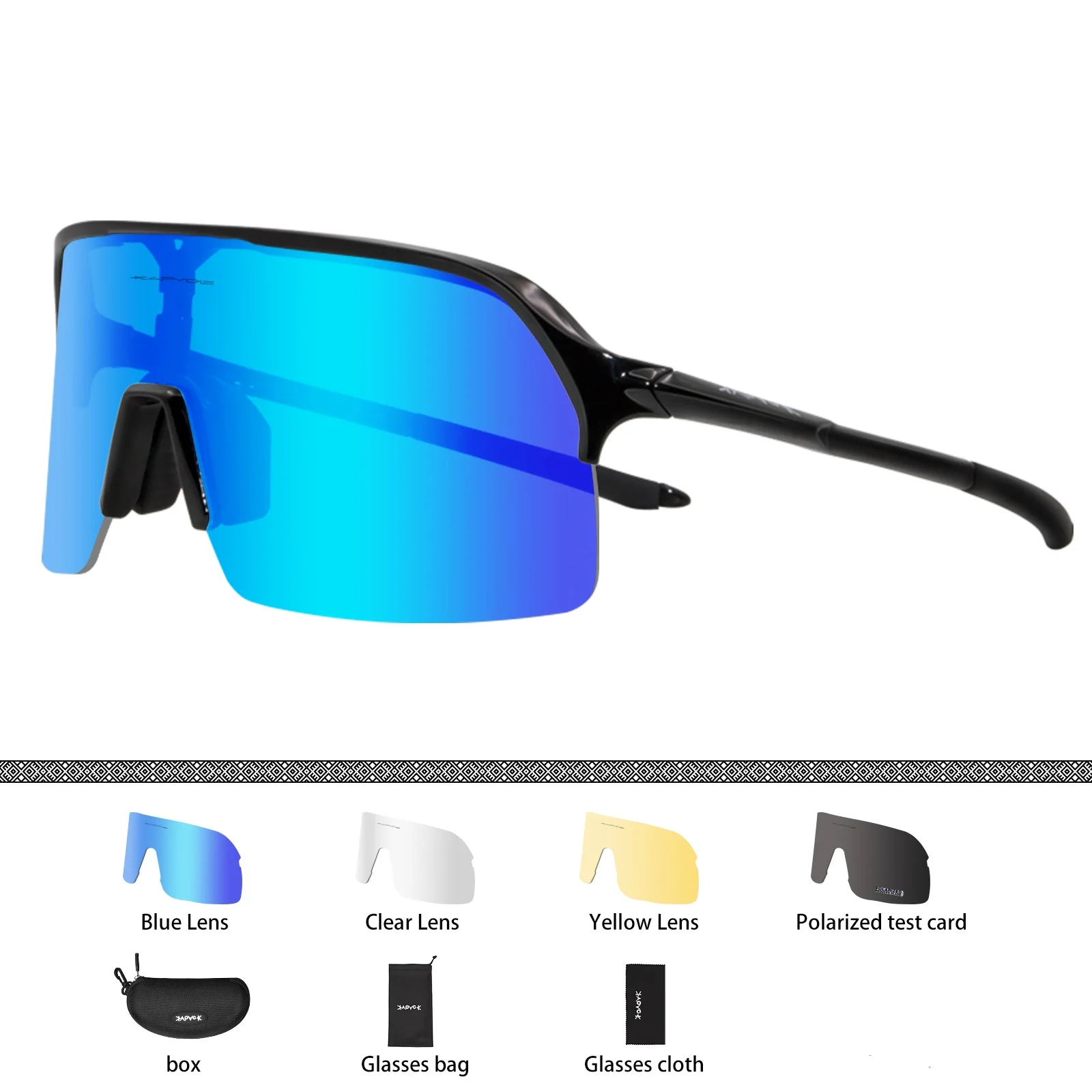 Polarised Cycling Glasses With 4 Interchangeable Lenses Sport_voghion.com