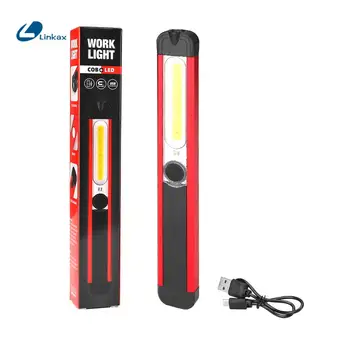

Portable Spotlight Working Light Rechargeable LED COB Camping Night Lighting Work Inspection Light Lamp Hand Torch with Magnetic
