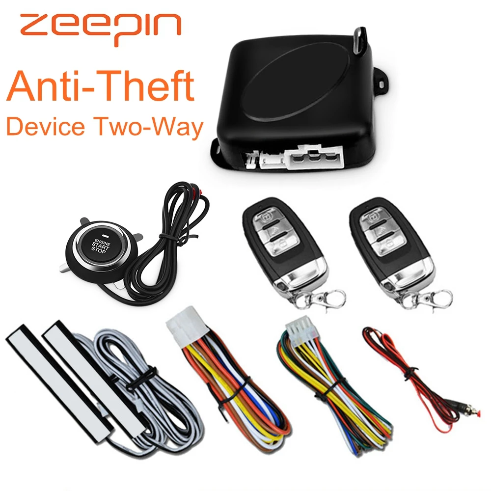 

Car Keyless Entry Start Stop Button Anti-Theft Device Two-Way PKE Car Alarm System Engine Push Starter Door Lock Remote Control