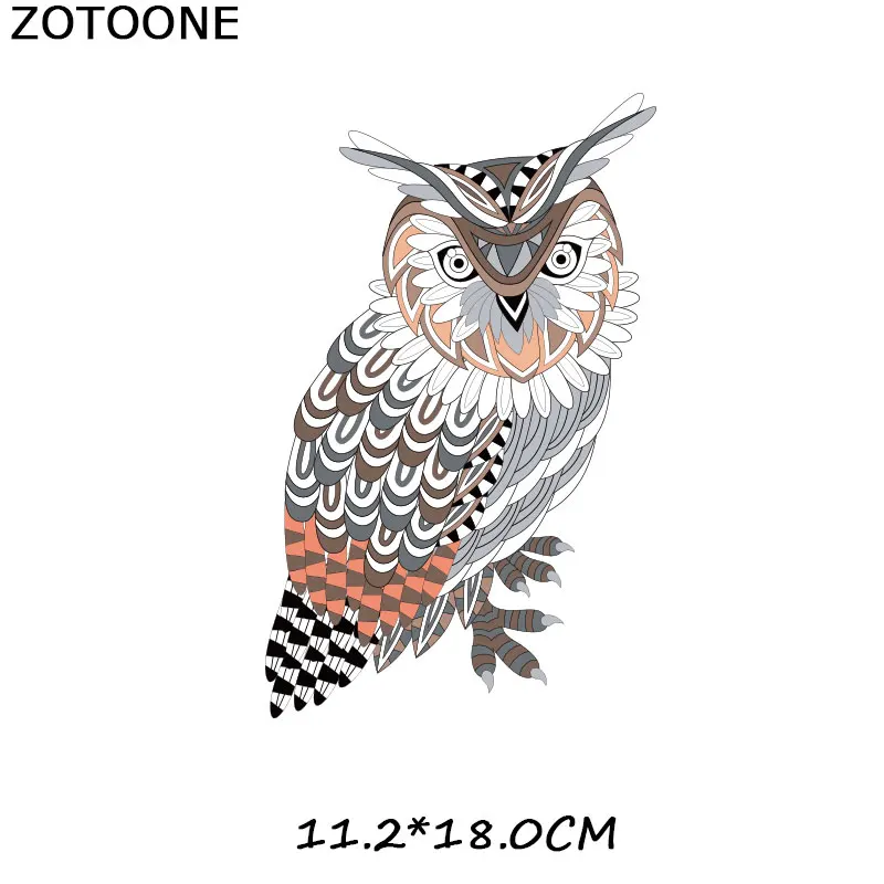 ZT0914 ZOTOONE трендовые 3D нашивки для одежды совы, наклейки для топов, бытовые железные приводы для животных, сделай сам, декоративные аппликации с теплопередачей - Цвет: ZT0914