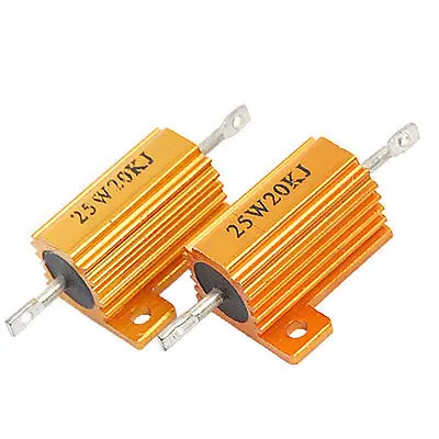 Золотой Тон 25W 20K Ohm 5% алюминиевый чехол резисторы 2 шт
