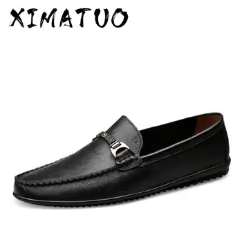

Brand Fashion Soft Split Leather Breathable Men's Shoes Slip-on Mocassins Men Loafers Anti-skid Driving Casual Shoes Men