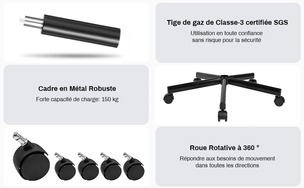 BASETBL Office Chair Ergonomic Computer Gaming PC Chair With Retractable Footrest Adjustable Headrest Recliner Mesh Breathable