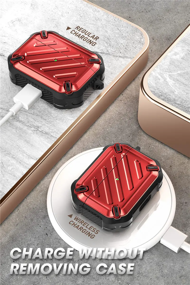 supcase ub pro projetado para airpods pro case capa protetora robusta de corpo inteiro com mosquetão para apple airpods pro