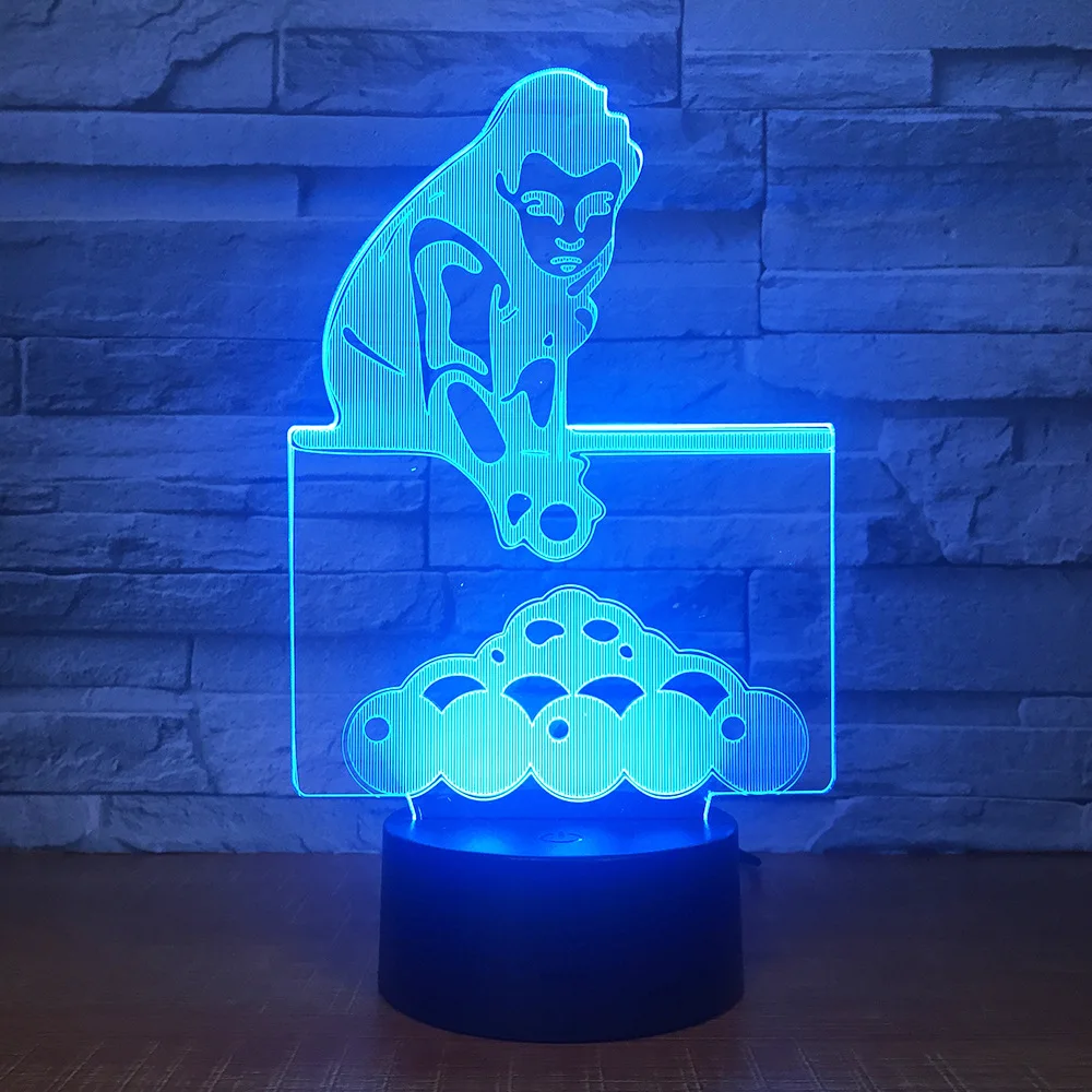 Настольный теннис 3D светодиодный ночник RGB 7 цветов Изменение Настольная лампа
