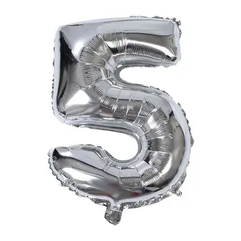 

32 inch Number Foil Balloons Digit Air Balloons Happy Birthday Wedding Decoration Letter Balloon Event Party Silve 5
