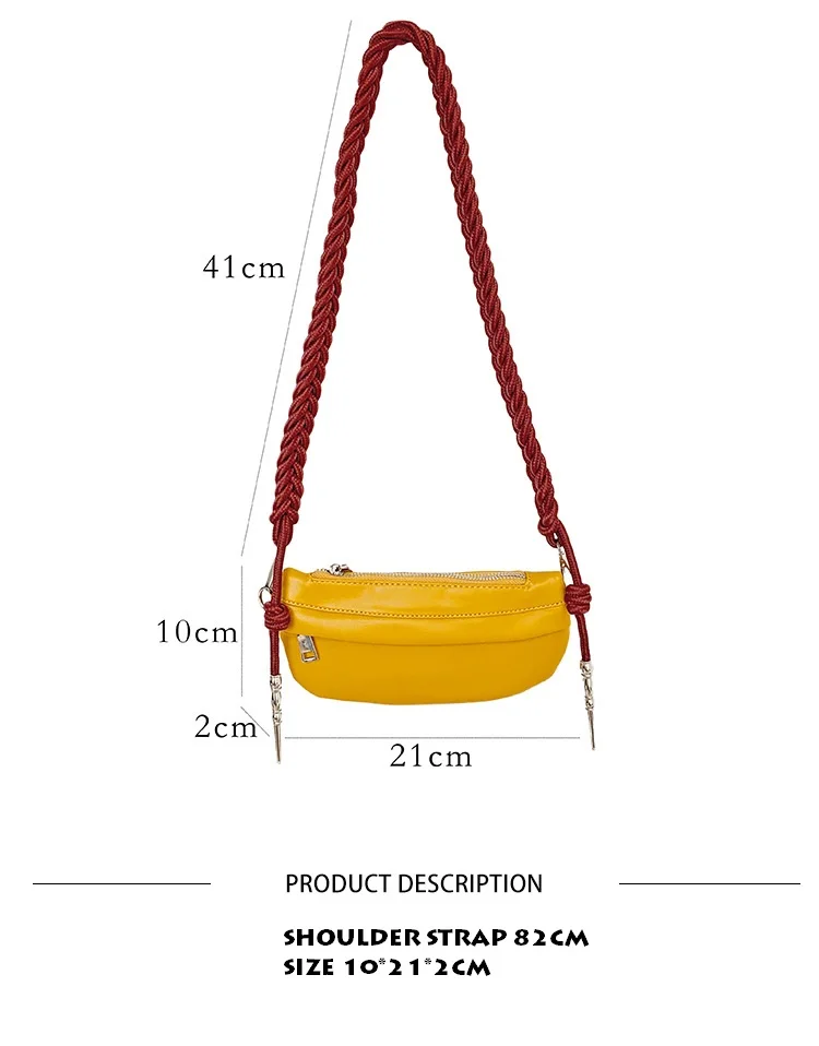Корейский хит цвет Веревка Пояс для вязания Женская нагрудная сумка 2019 из искусственной кожи Модная женская сумочка для пышек студентов