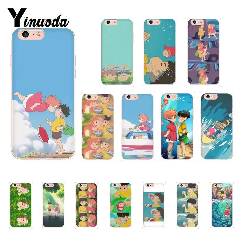Yinuoda мультфильм студия Ghibli Ponyo на Клифф чехол для iPhone X XS MAX 6 6S 7 7plus 8 8Plus 5 5S XR 10 Чехол