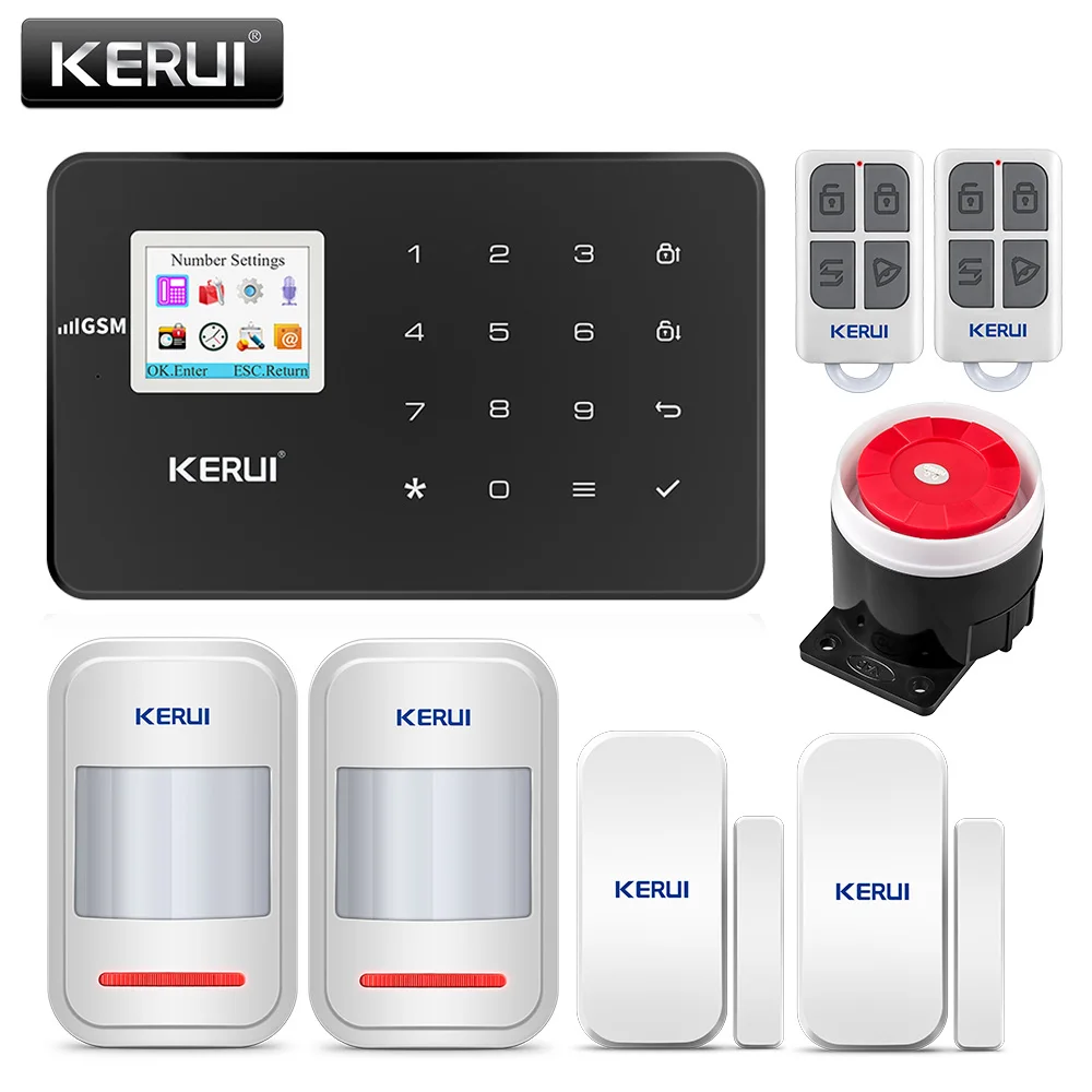 KERUI G18 Alarm System Kit Black Wireless GSM Home Security Burglar Android IOS Phone APP Remote Control Alarm