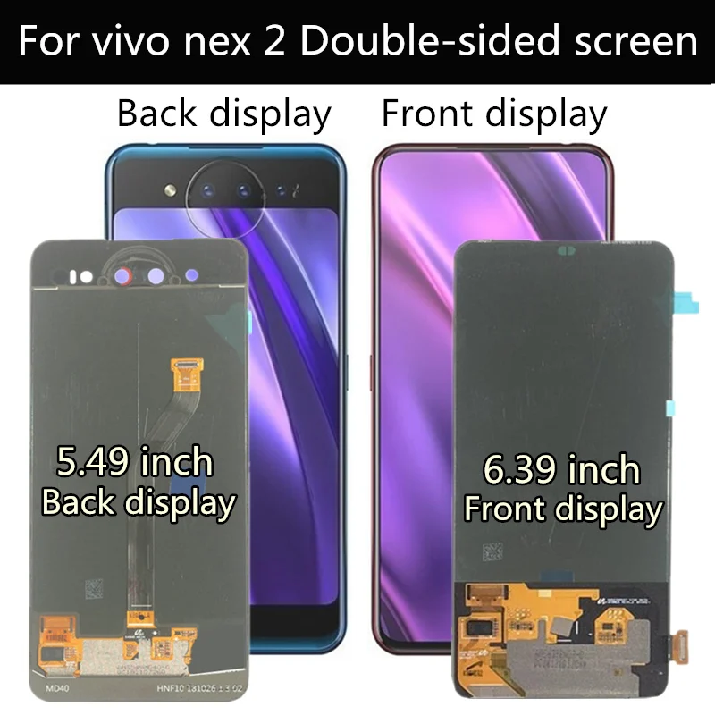 

FOR vivo nex 2 Double-sided screen Nex2 front display LCD Display +Touch Screen Digitizer Assembly for Vivo NEX2 Back display