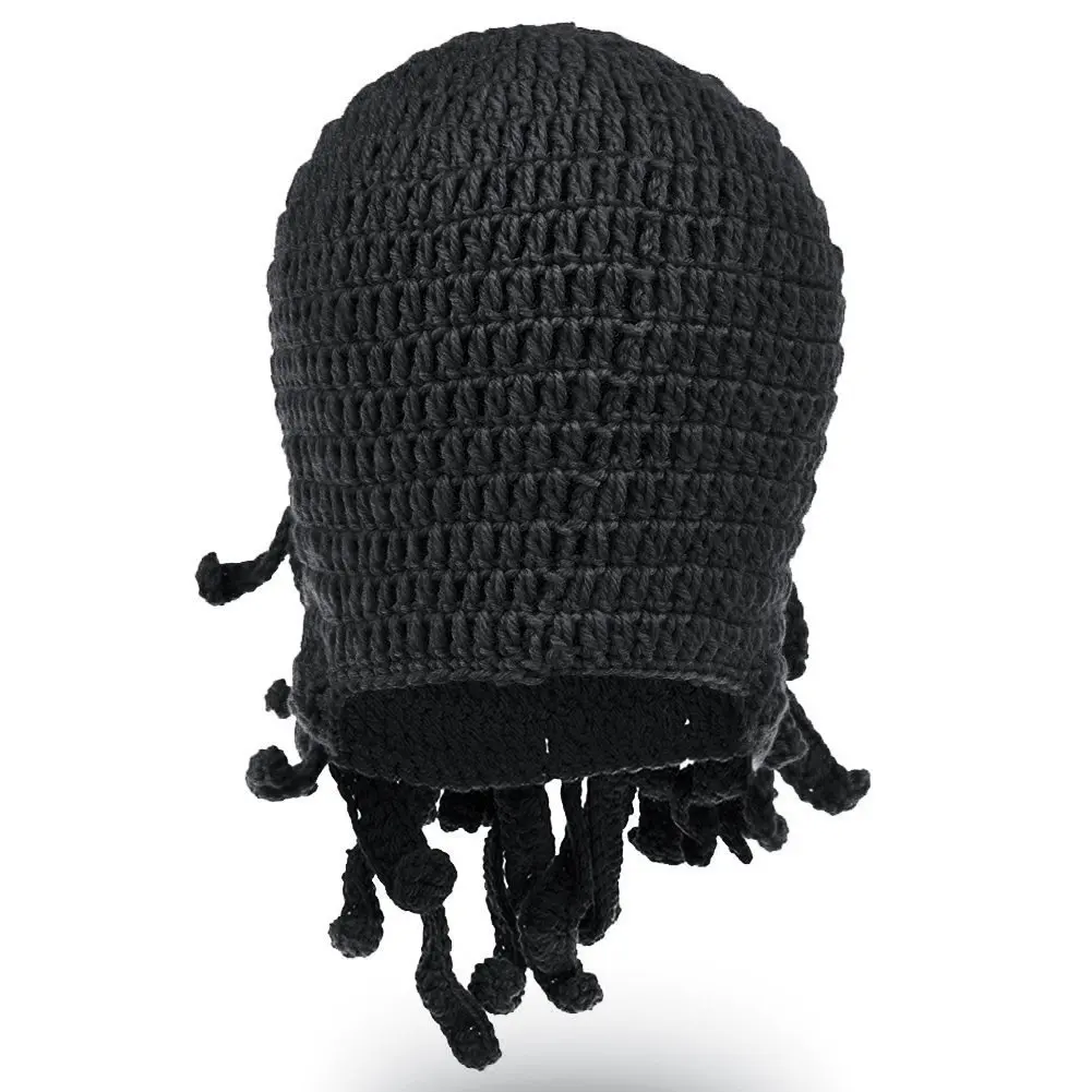 Смешные щупальца Осьминог Beanie вязанная вязаная шапка для бороды ветрозащитная Лыжная вязаная шапка с маской для мужчин и женщин