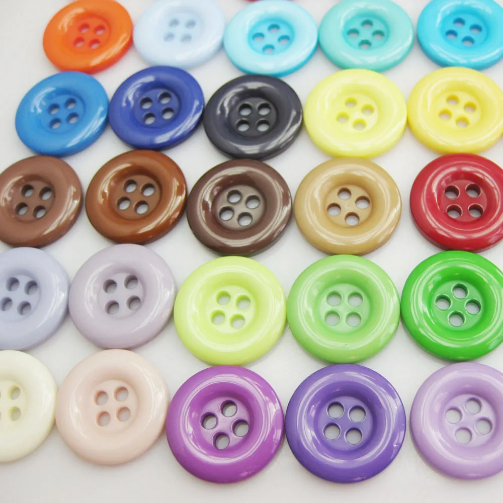 NBNNEG 30 Stück mehrfarbige 18 mm runde Knöpfe aus Kunstharz, dekoratives Scrapbooking, Botoes, Schneider, Kleidungsstück, Nähzubehör – Detail 8