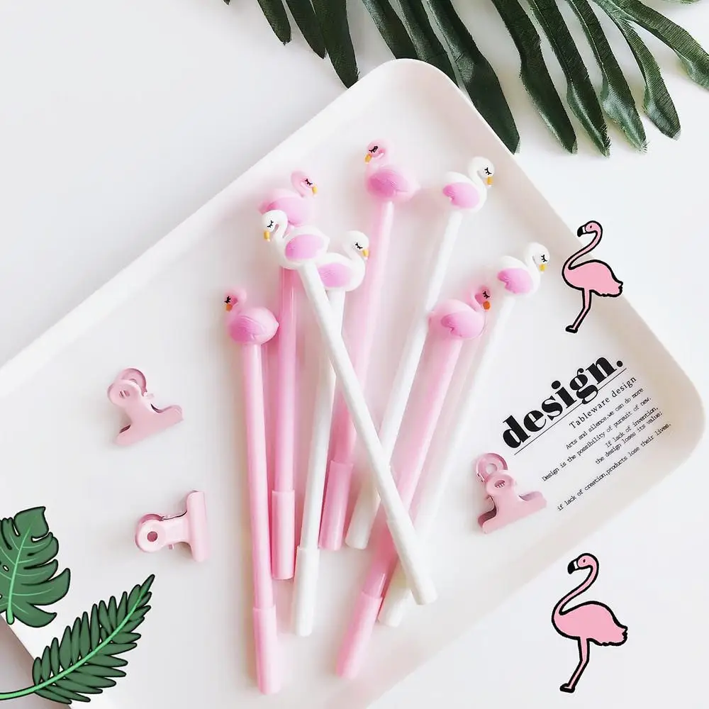 Pink White Cartoon Ballpoint Pen Needlework Unique Cute Animal Model Gift Office Write Neutral Student Ballpoint Pen