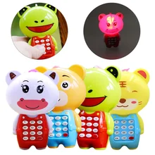 Электронный игрушечный телефон для детей, звучащие животные, цифровой вокальный светящийся музыкальный мобильный телефон, детские развивающие обучающие игрушки