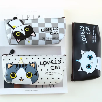 

1X Cute Big Eye Cat Pen Pencil Bag Stationery Storage Case Box School Office Supply Student Gift