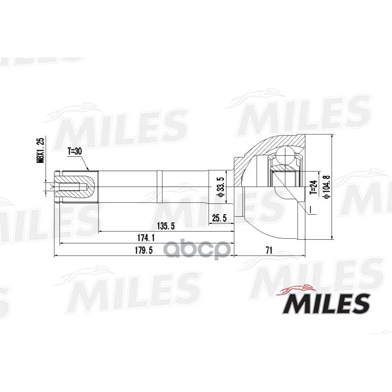 Шрус Toyota Land Cruiser 80 4.2/4.5 90-98 Нар. Miles Ga20489 Miles арт. GA20489