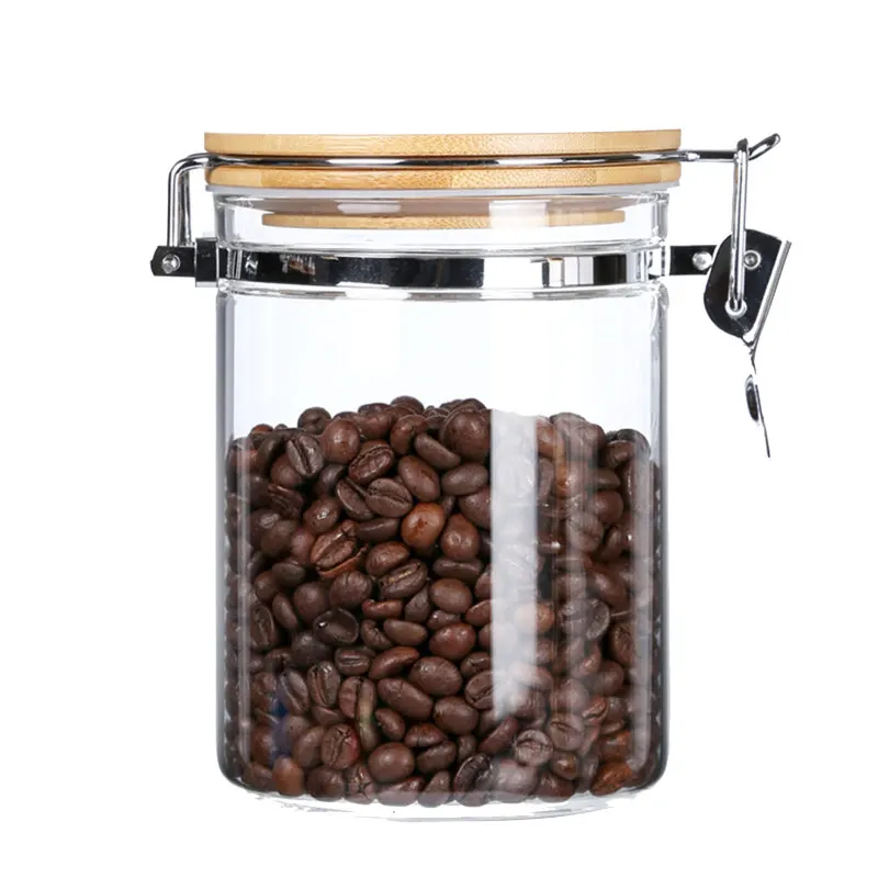 

Borosilicate Glass Storage Jars with Airtight Locking Clamp Lids , Airtight Glass Canisters with Locking Lids Glass Storage