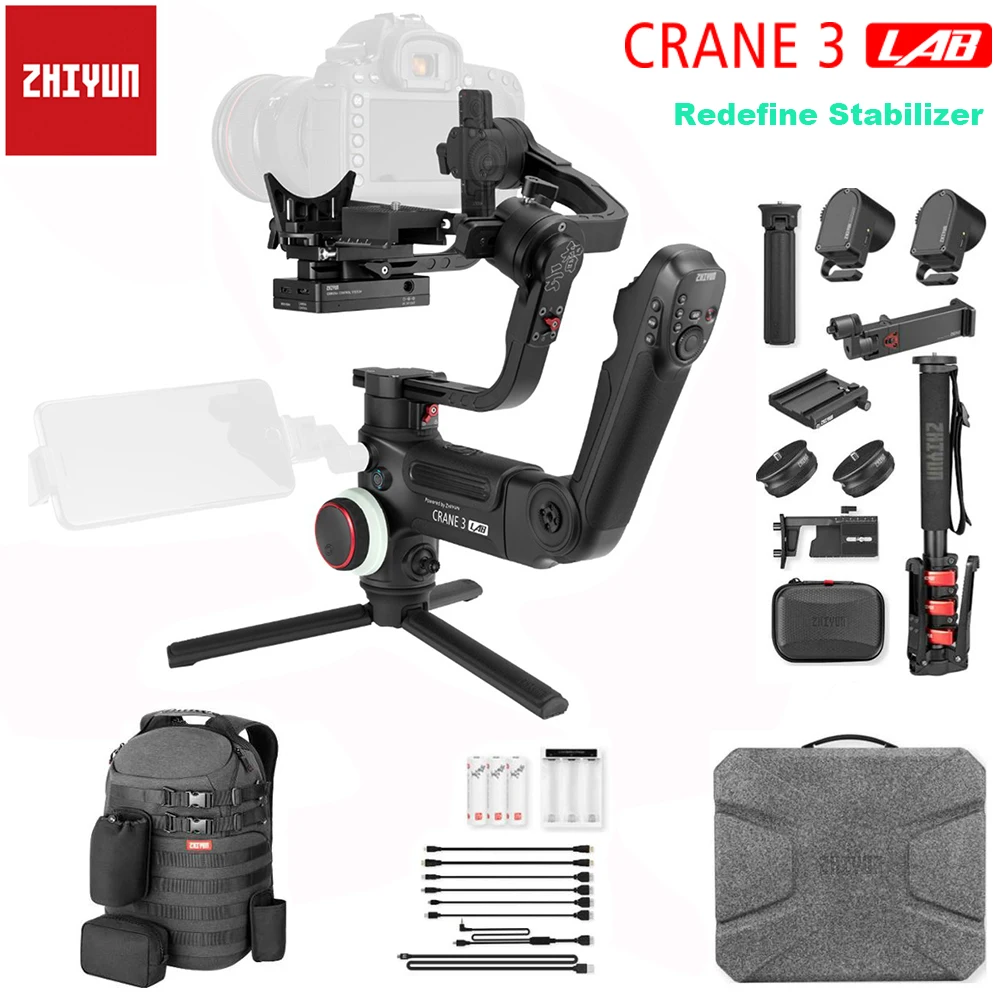Ручной Стабилизатор Zhiyun Crane 3 LAB осевой беспроводной 1080P FHD передача изображения