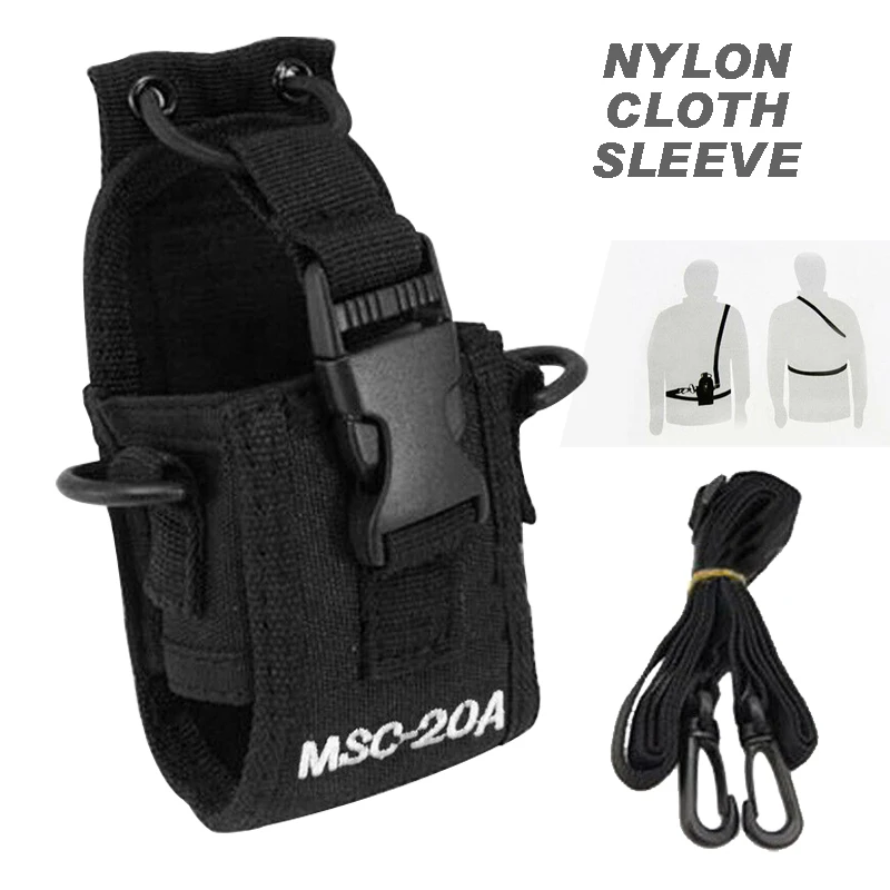 

Portable Pouch Nylon Walkie Talkie Bag Black Tactical Radio Waist Belt Bags for BAOFENG Kenwood Motorola