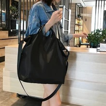 Многофункциональные женские нейлоновые сумки, модная Вместительная дорожная сумка, спортивные сумки через плечо для покупок, черные, синие сумки через плечо, LW0156