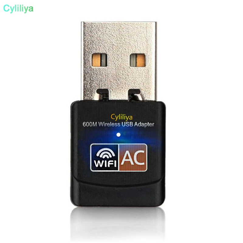 100pcs600Mbps USB WiFi Adapter 2.4GHz 5GHz WiFi Antenna PC Mini Wireless Computer Network Card Receiver Dual Band 802.11b/n/g/ac