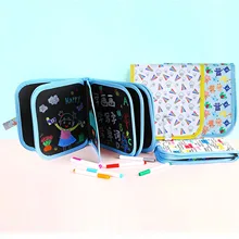 14-страница Портативный со стирающимися чернилами Рисование Живопись Doodle Pad книги игрушка, украшенное мозаикой из драгоценных камней, 12 шт. Цветной ручки для детей ясельного возраста подарок