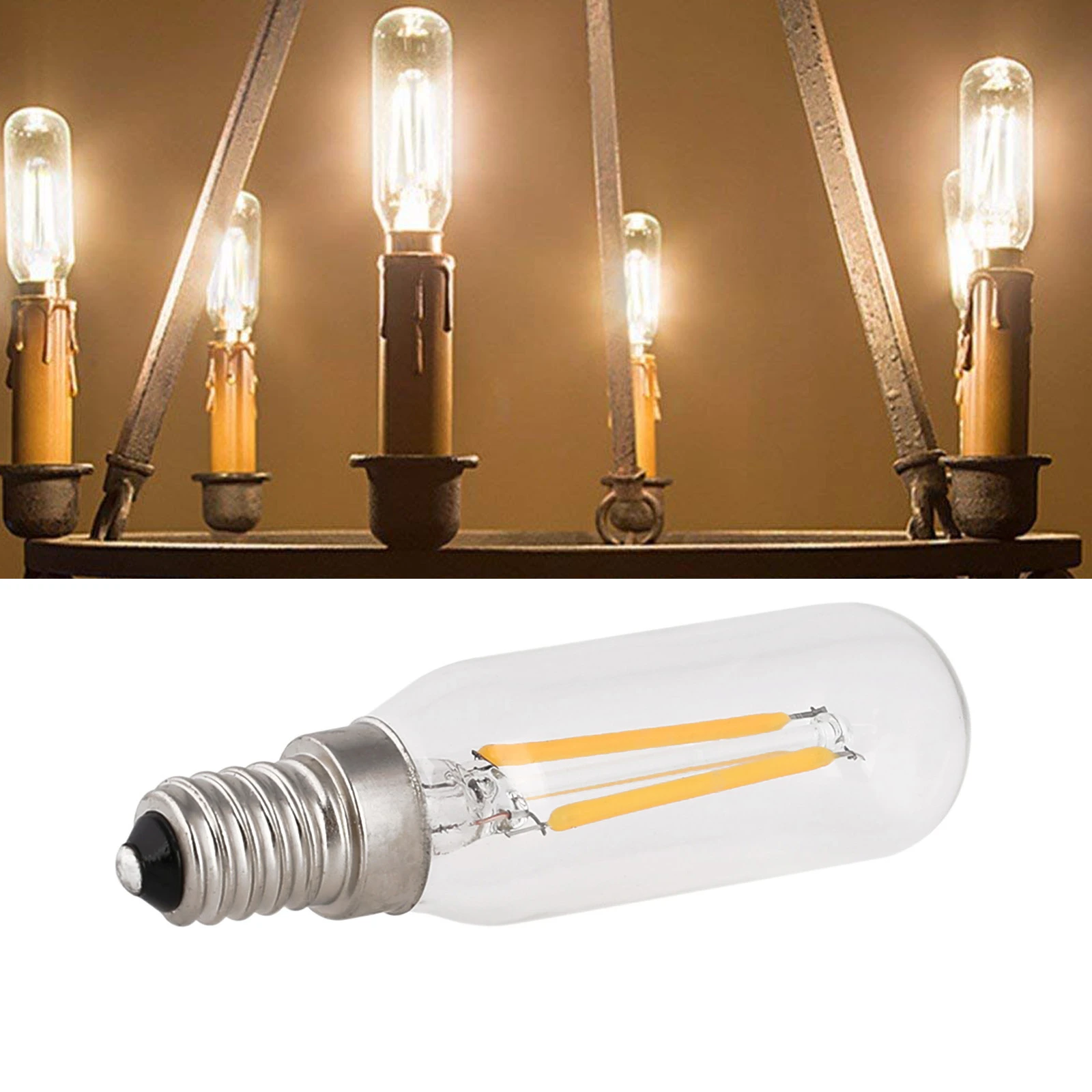 Bliksem roem Empirisch 2W T25 Vintage Tubular LED Filament Bulb LED Light Bulbs SES Small Edison  Screw E14 Base Warm White 2700K 20W Halogen Equivalent|LED Bulbs & Tubes| -  AliExpress