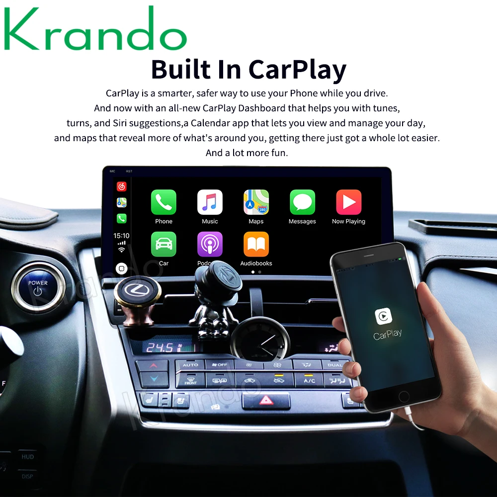 Krando Android 10.0 4G 64G 10.25'' Car Radio Audio For Lexus NX 2013-2019  Navigation Player BT WIFI headunit Carplay GPS