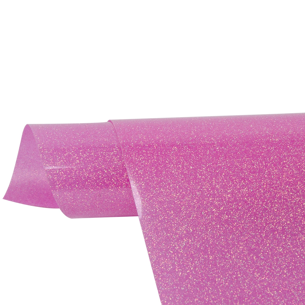 HOHOFILM Holo pink glitter Heat Transfer Vinyl PU T-shirt Vinyl Heat press Vinyl T-shirt Cuttig DIY Iron on Film