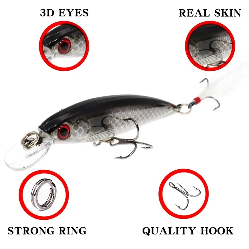 1PCS Minnow Fishing Lure 78mm 7g Sinking Hard Bait Wobbler Jig Bait Crankbait Carp Striped bass Pesca Fishing tackle SwimBait 3