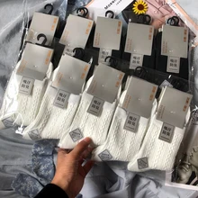 

White Long Warm Business Brand Socks For Male 5 Pairs Winter Casual Black Solid Men Cotton Socks Summer Comfortable Soft Socks