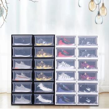 

Plastic PP Translucent Shoe Box Multifunction Home Dust-Proof Drawer Combination Storage Boxes Men/Women Shoes Organizer White