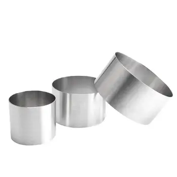 

3Pcs 10cm Stainless Steel Round Mousse Cutter Thicken Mouse Cake Mold Dessert Ring Pastry Mold Baking Tool Cake Baking Utensil