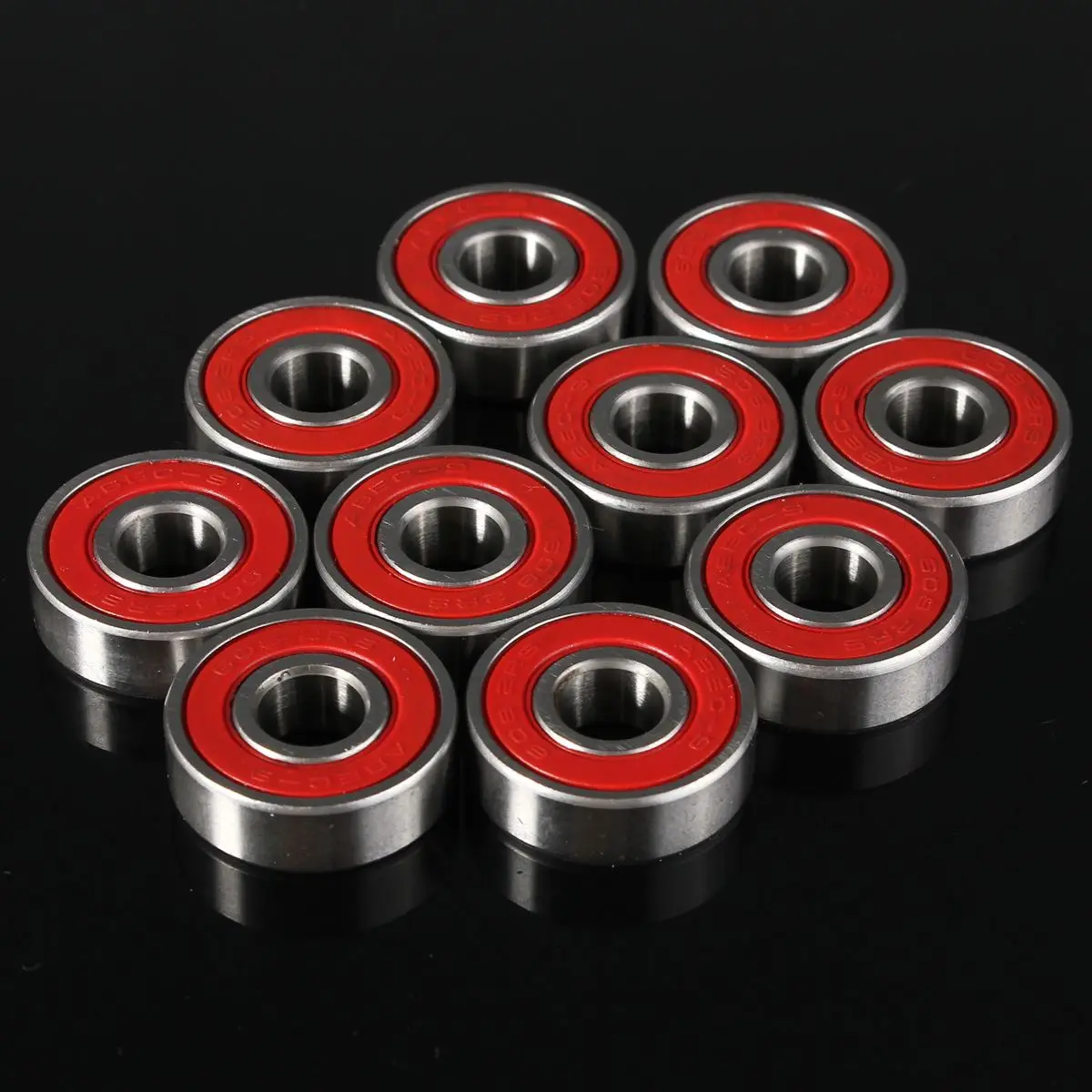 XNEMON 10x ABEC 9 608 2RS Inline Anti rust Skateboard Wheel Bearing Red