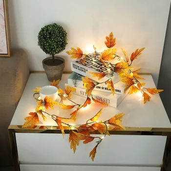 

2M 20LED Xmas Halloween Maple Leaves String Lights LED Fall Garland Street Holiday Party Light Festive Event DIY Decoration