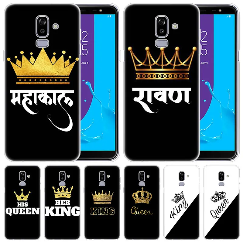 cheap luxury Silicone Case Crown King Queen princess for Samsung Galaxy J8 J7 J6 J4 J2 2018 Core J3 2016 J5 2017 EU J4 Plus J7 Prime
