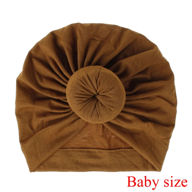 Fashion Mommy and Baby Cotton Round Ball Flower Hat Women Caps Girls Newborn Turban Knot Kids Adult Headwear Hair Accessories 14baby size