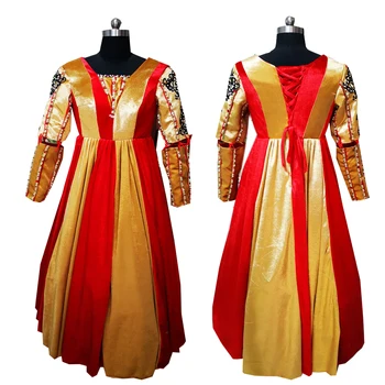 

2020 New gold victorian Halloween Cosplay dress Colonial Georgian Renaissance Gothic Historical dress D-513