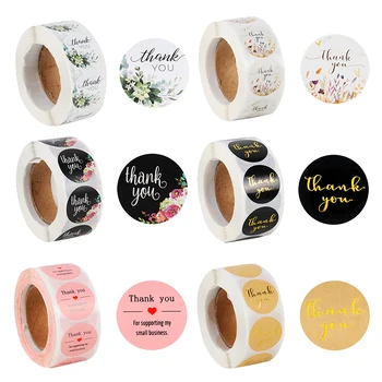 

500pcs Floral Thank You Stickers Seal Labels Scrapbook Handmade Sticker Wedding Christmas Gift Bag Decorations Candy box Sticker