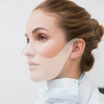 

Convenient Ear-Hanging Máscara Type Combined Plastic Transparent Windproof Mask Reusable Dustproof Durable Masks Mascarilla