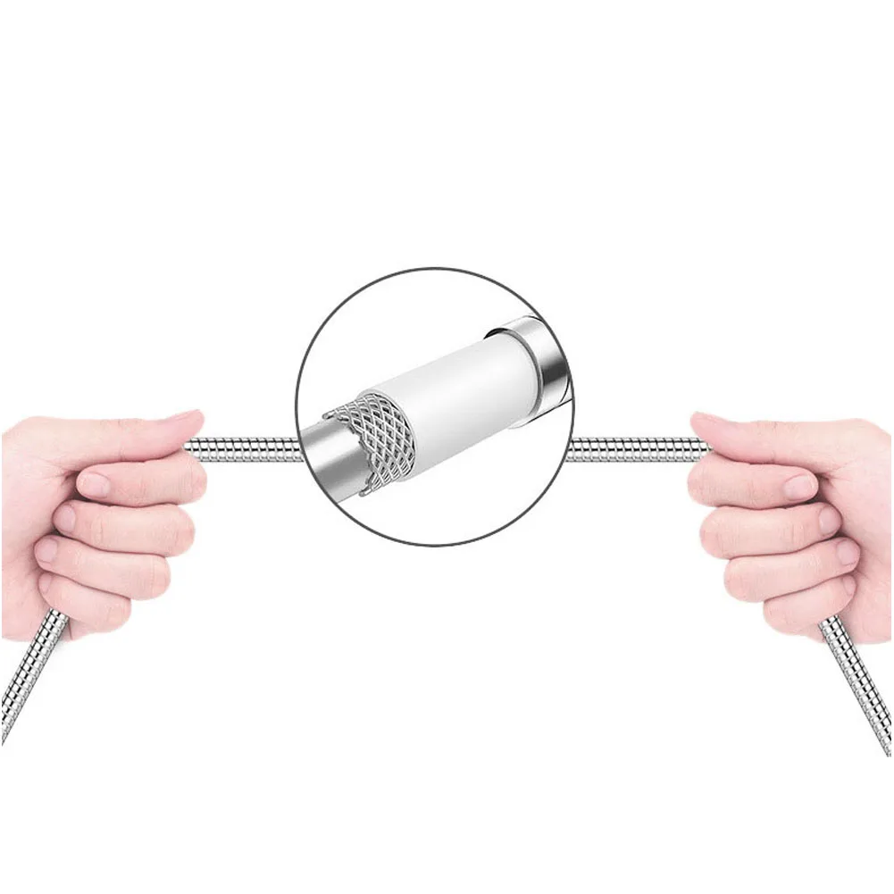 Jetjoy 3A быстрое зарядное устройство металлический кабель Micro usb type-C для huawei samsung Meizu мобильный телефон зарядка кабелей Синхронизация данных шнур прочный