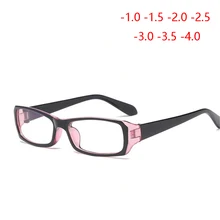 Анти-УФ квадратные готовые очки для близорукости для женщин и мужчин полная оправа PC близорукие очки-1,0-1,5-2,0-2,5-3,0-3,5-4,0