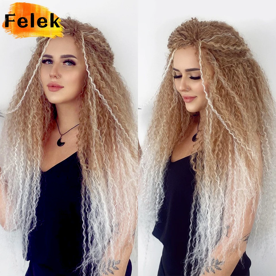 Afro Krullen Haak Hair Kinky Krullend Gehaakte Gevlochten Afrikaanse  Krullen Haar Ombre Vlechten Hair Extensions Krullend Haar Bruin Blond Roze  - AliExpress, image size:960x960